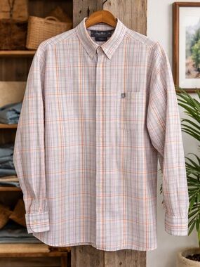 Wrangler George Strait Plaid Shirt Mens Large Tall Western Cowboy